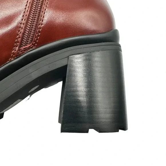 Jeffrey Campbell Hikes Block Heel Bootie In Brown. Sz: 8.5